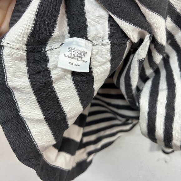 WORTH New York ladies silk knit Sweater large white black stripe capsule minimal - Picture 3 of 10